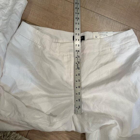 Liz Claiborne Womens White Straight Leg Linen Blend Career Pants Size 18 new - Picture 4 of 10